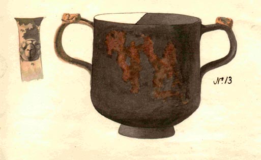 (13) Black pot, detail of handle, 1826